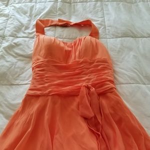 Halter neck Fall Orange Dress